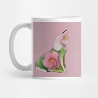 Apple blossom pretty kitty watercolor Mug